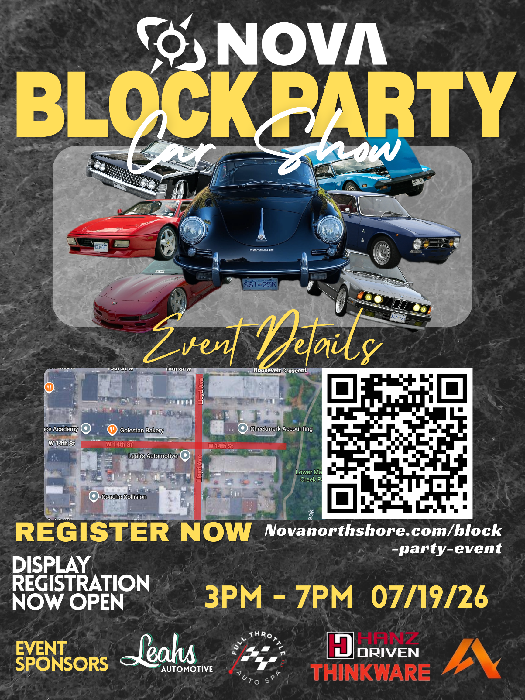 Nova North Shore Block Party Car Show poster